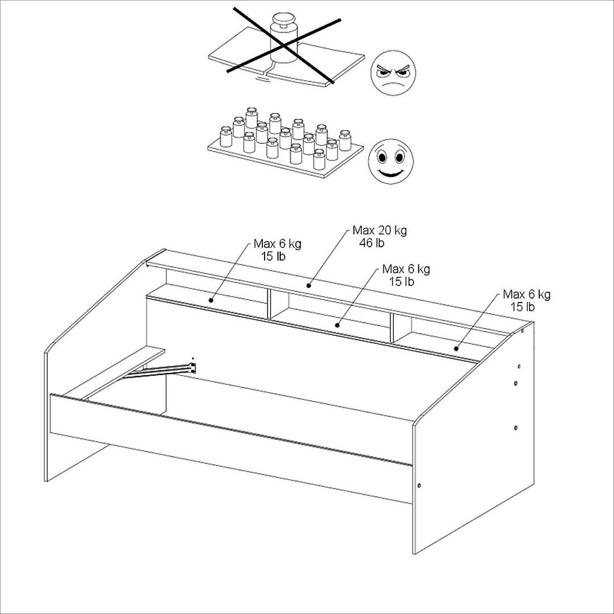 KINDERZIMMER SET Parisot Sleep 3-tlg. Holzdekor Weiß/Eiche - Eichefarben/Weiß, Kunststoff (100/1/200cm) - 58aufmkessel