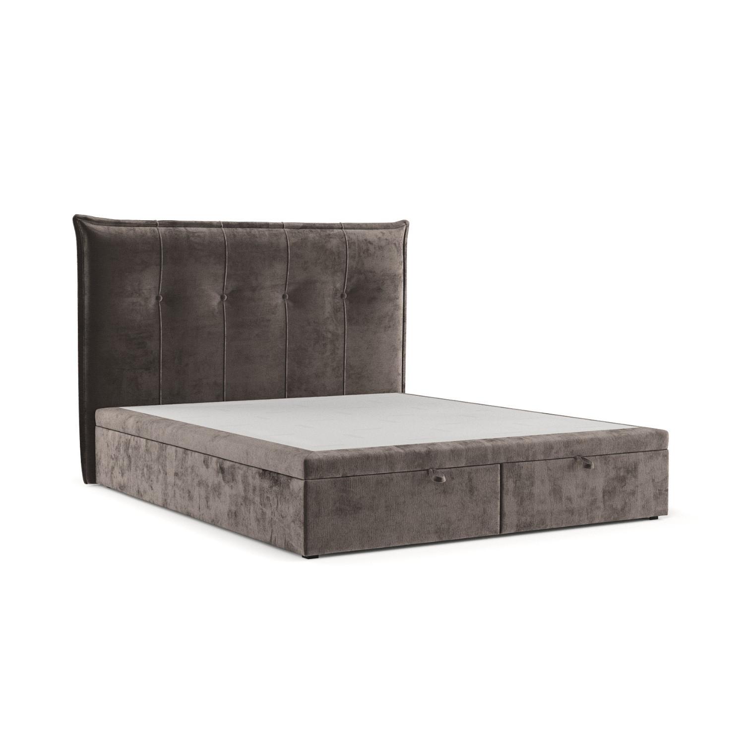 POLSTERBETT Liano mit Stauraum 160/200 cm Braun im Lotta Stoff - Schwarz/Braun, Holz/Holzwerkstoff (160/200cm) - AltaBeds