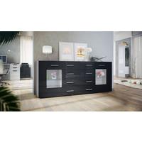 SIDEBOARD Noah Schwarz Hochglanz - Schwarz Hochglanz, Holzwerkstoff (166/72/35cm) - Vladon