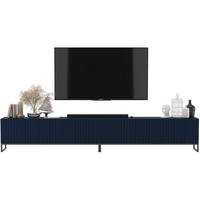 TV-LOWBOARD 2er-Set Elpis Marineblau matt mit schwarzem Metallrahmen 150 cm - Blau/Schwarz, Holzwerkstoff/Metall (300/51.5/36.5cm) - Meble Lindner