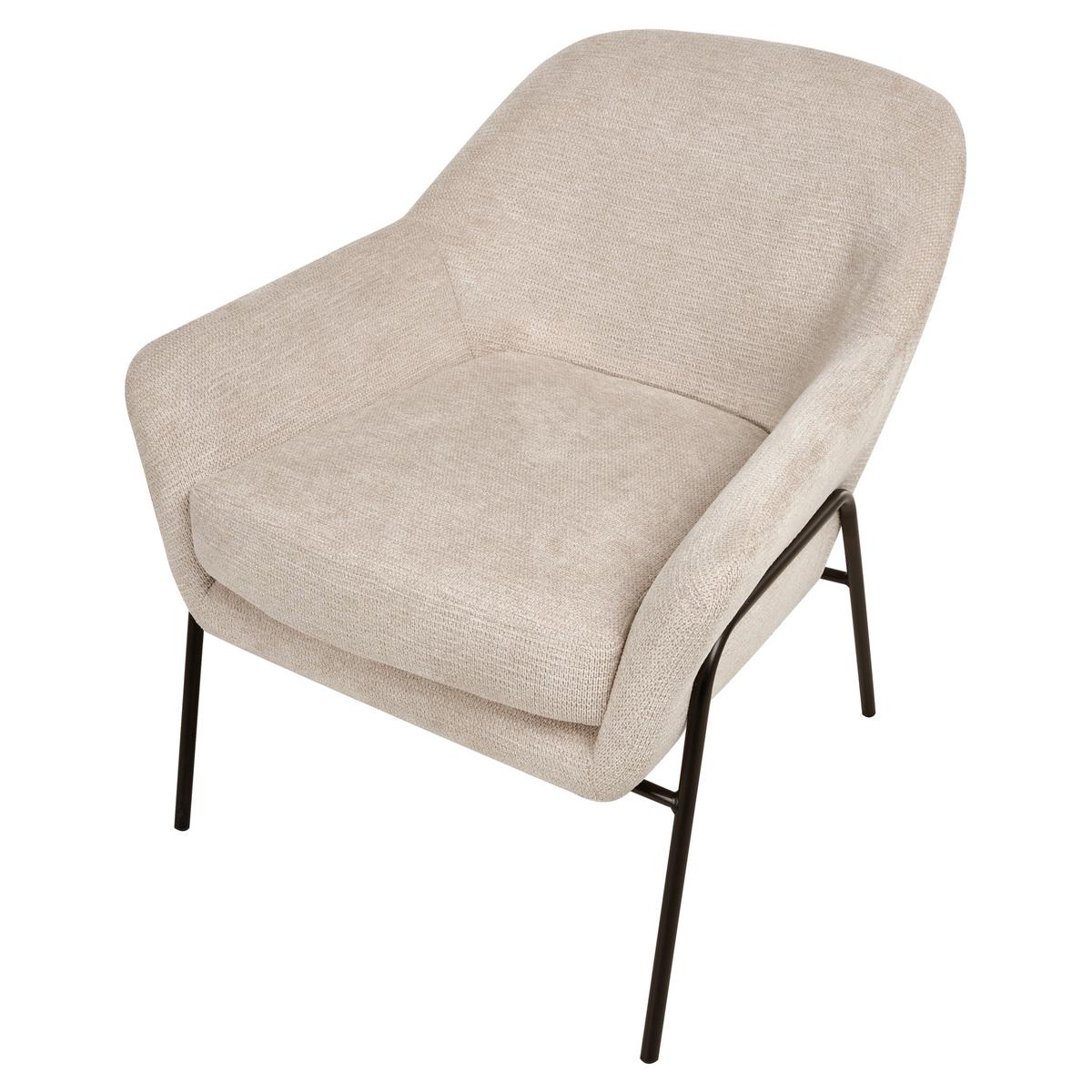 SESSEL Beige Veddige - Beige/Schwarz, Textil (74/85/82cm) - Beliani