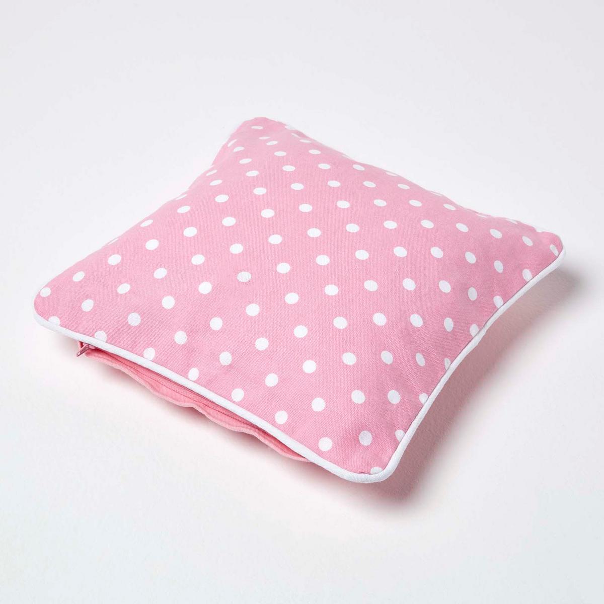 KISSENHÜLLE Polka Dots 30/30 cm, 100% Baumwolle - Rosa, Textil (30/30cm) - Homescapes