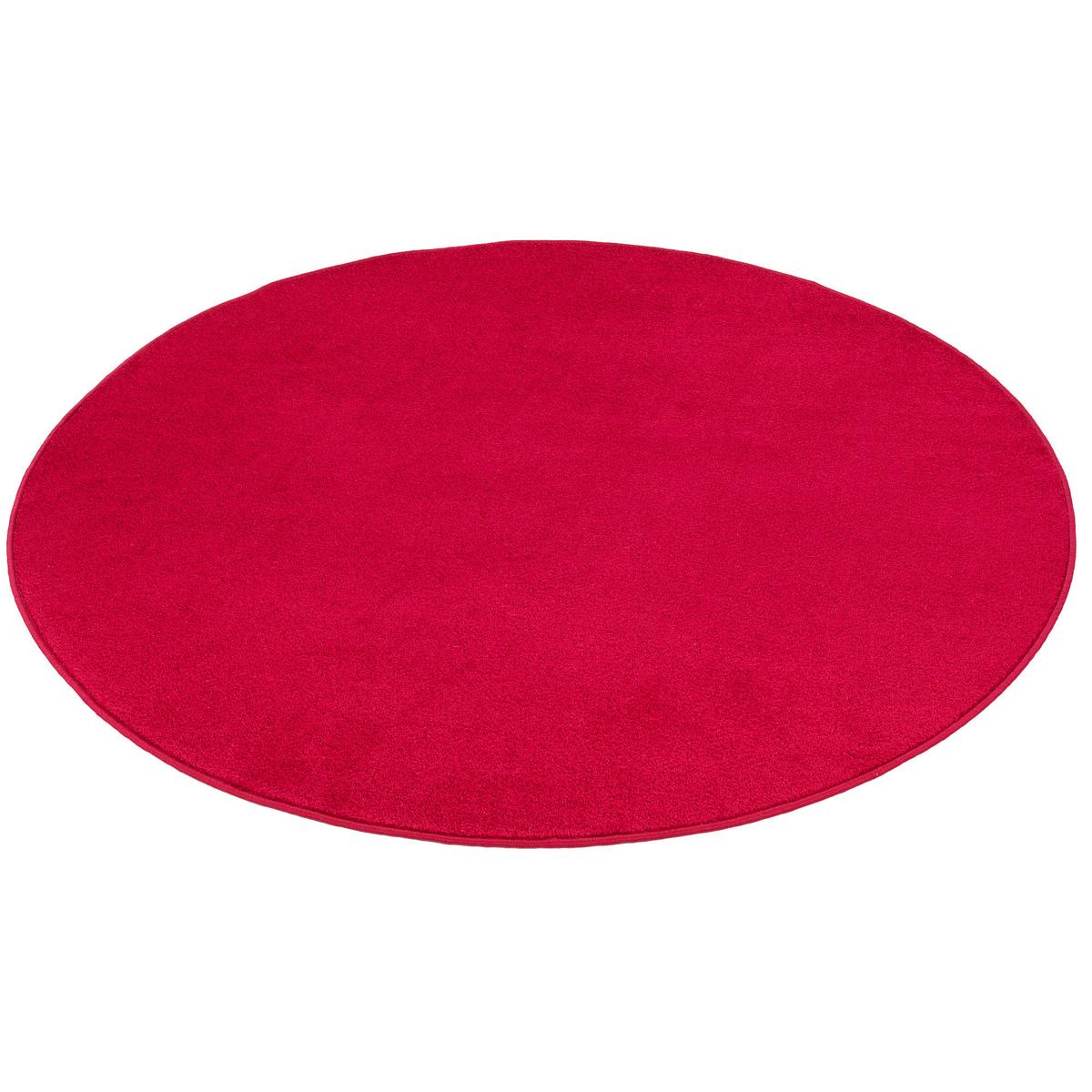 TREND VELOURS TEPPICH JOY RUND - Rot, Textil (100/100cm) - Snapstyle