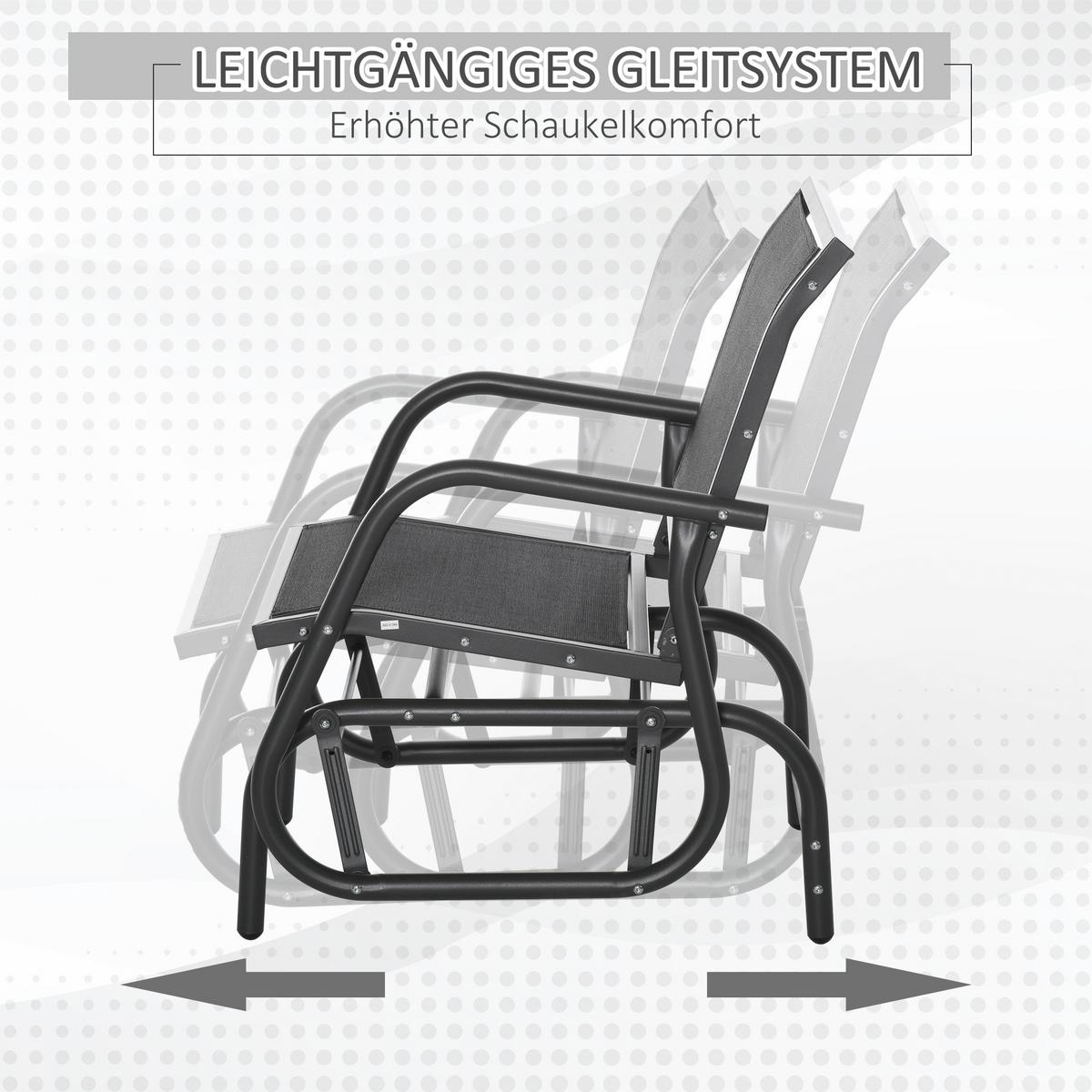SCHAUKELSTUHL Garten Gartenstuhl Relaxstuhl Gartenschaukel Metall Schwarz - Schwarz, Metall (66/85/70cm) - Outsunny