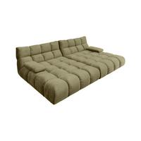BIG SOFA VIVIEN Grün Velvet - Schwarz/Olivgrün, Kunststoff/Textil (296/85/178cm) - KAWOLA