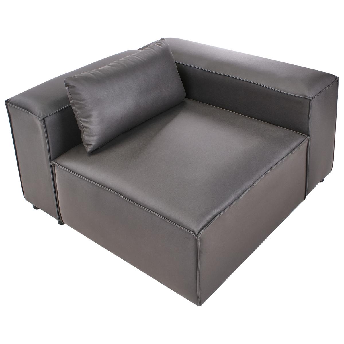 ECKMODUL Stoff Schwarz symmetrisch Brande - Schwarz, Textil (123/70/121cm) - Beliani