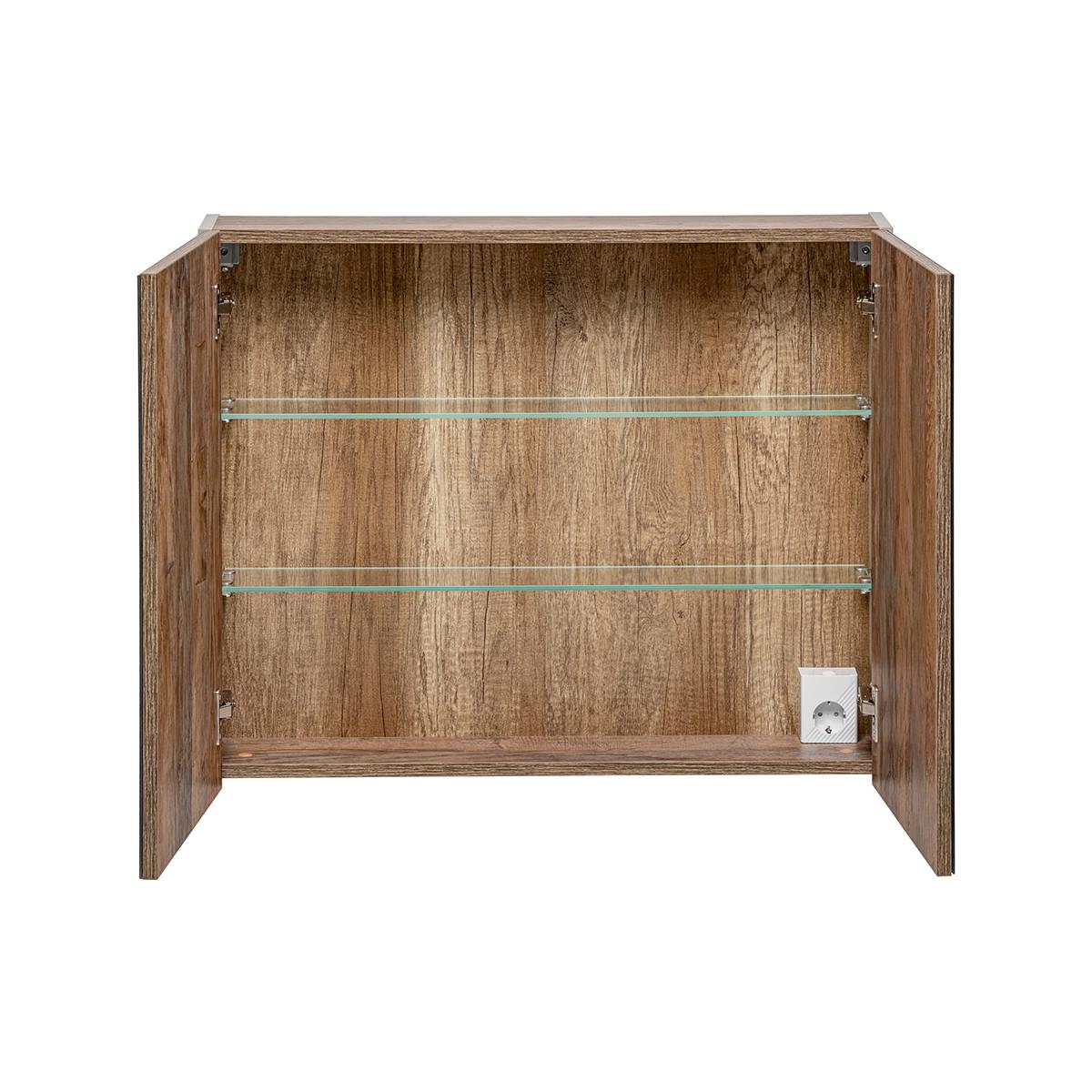 SPIEGELSCHRANK Éros Taupe - Taupe, Holzwerkstoff (80/65/17cm) - Petits-meubles