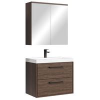 BADMÖBEL-SET Florence 3 Teile Walnuss Braun - 60 x 35 x 51 cm - Eichefarben, Holz (60/51/35cm) - Badplaats