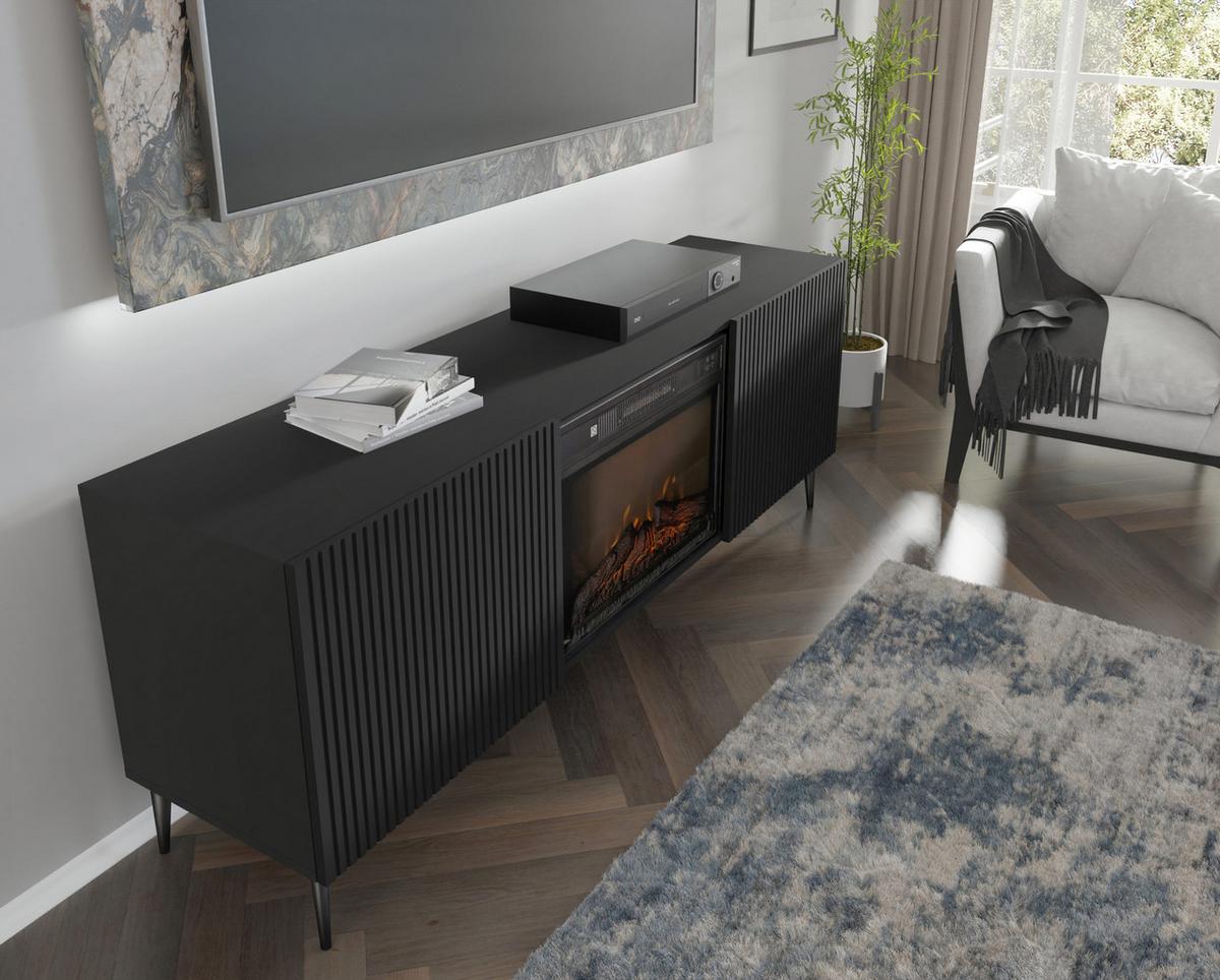 KOMMODE Schwarz 170/63/42 - Schwarz, Holzwerkstoff (170/63/42cm) - RAUMHIRSCH FURNITURE