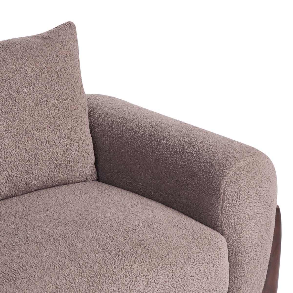 3-SITZER-SOFA Bouclé Braun Vinliden - Braun, Textil (180/62/87cm) - Beliani