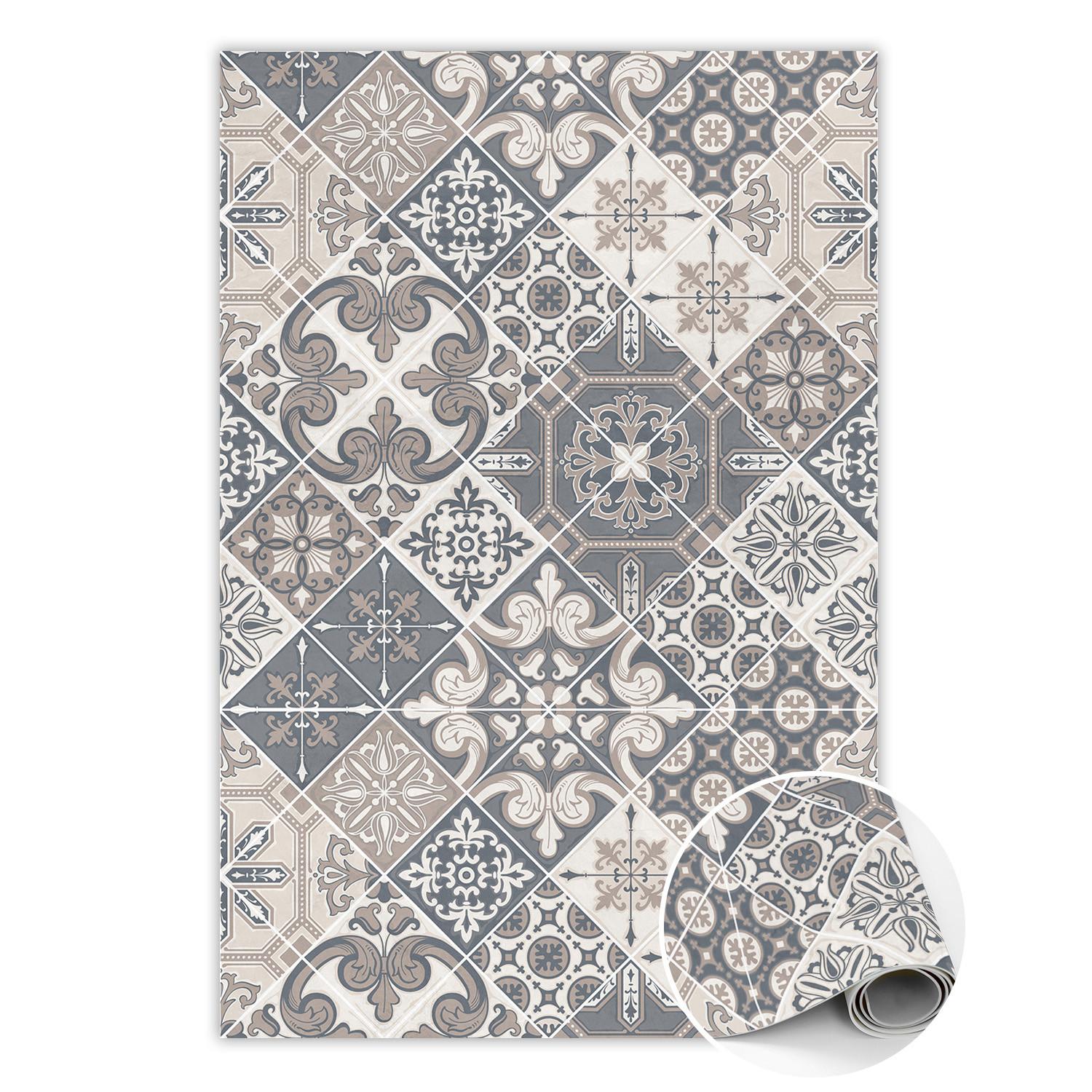 VINYL TEPPICH 150x225 cm Katalanische Blumen - Beige, Kunststoff (150/225cm) - TULUP