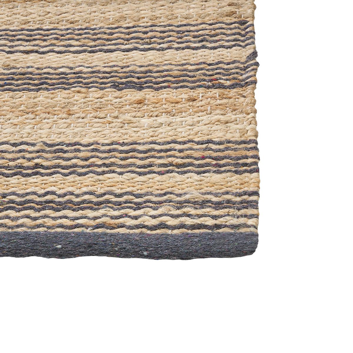 TEPPICH geflochten Budho 230/160 cm - Grau, Naturmaterialien (160/230cm) - Beliani