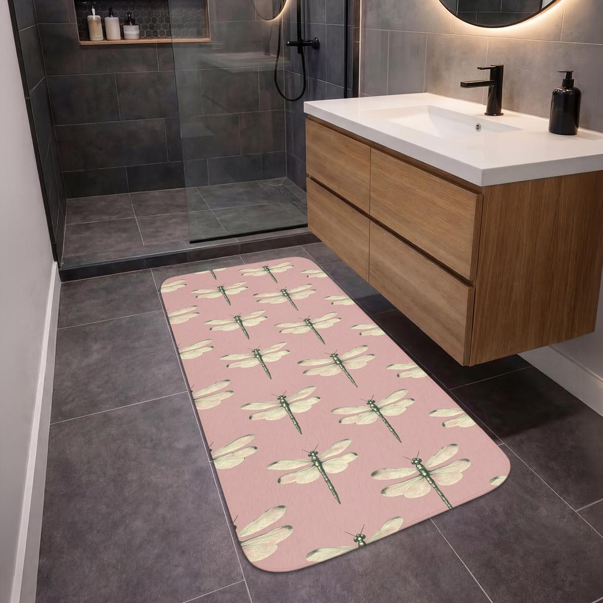 BADEMATTE Lillibells - Muster - Rosa Badteppich 60x120 cm - Rosa, Textil (60/120cm) - OnlyWow