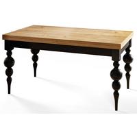 RECHTECKIGER Esszimmertisch LENA, ausziehbarer Tisch, Größe: 160-210X90X78,5 cm, Wohnzimmertisch Farbe: CRAFT, mit Tischbeinen in Farbe Schwarz - Schwarz/Braun, Holzwerkstoff (160/80/79cm) - Alpi-Möbel