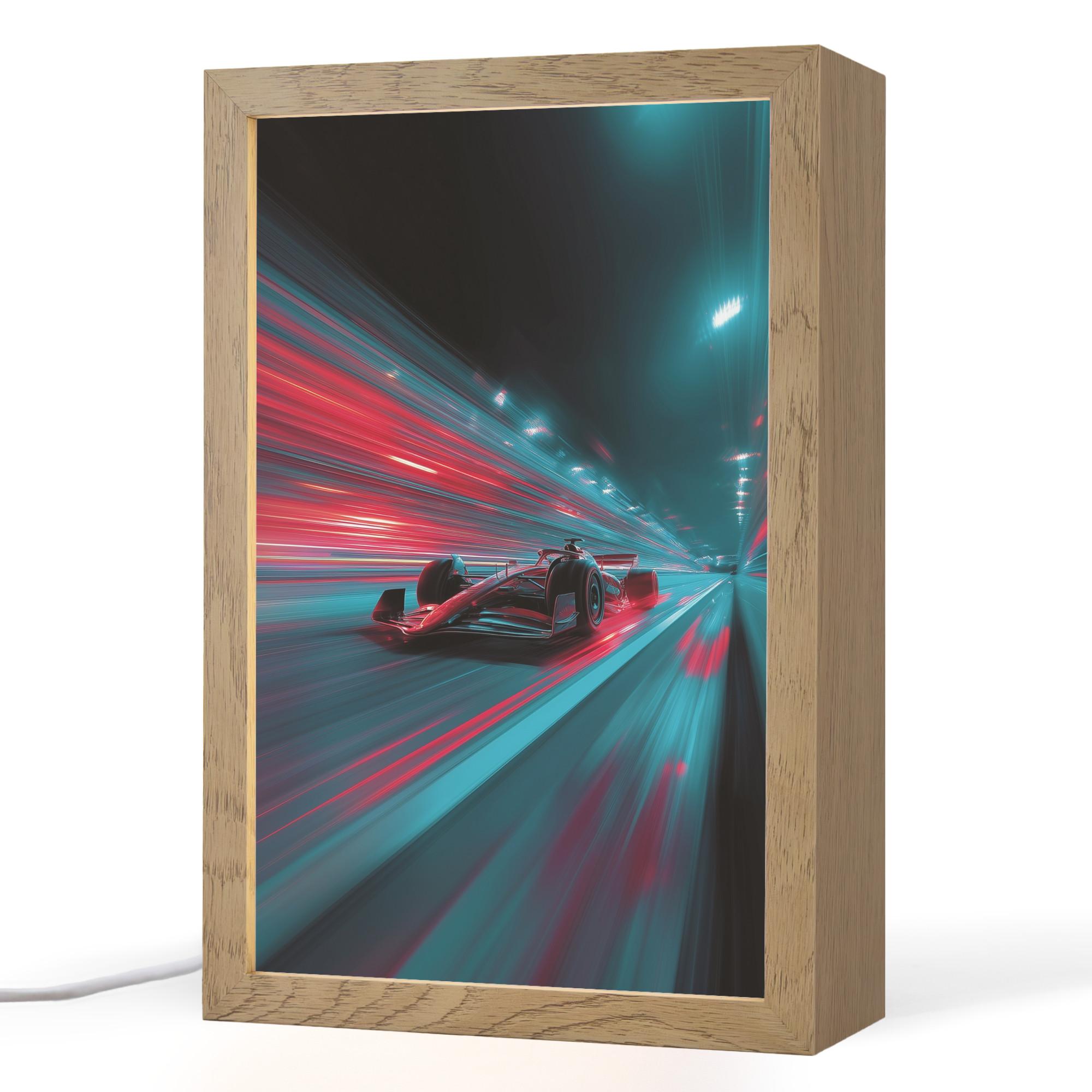 NACHTTISCHLAMPE Rennwagen - Rot - Geschwindigkeit 20x30 cm - Türkis, Holzwerkstoff (8/20/30cm) - OnlyWow