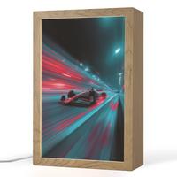 NACHTTISCHLAMPE Rennwagen - Rot - Geschwindigkeit 20x30 cm - Türkis, Holzwerkstoff (8/20/30cm) - OnlyWow