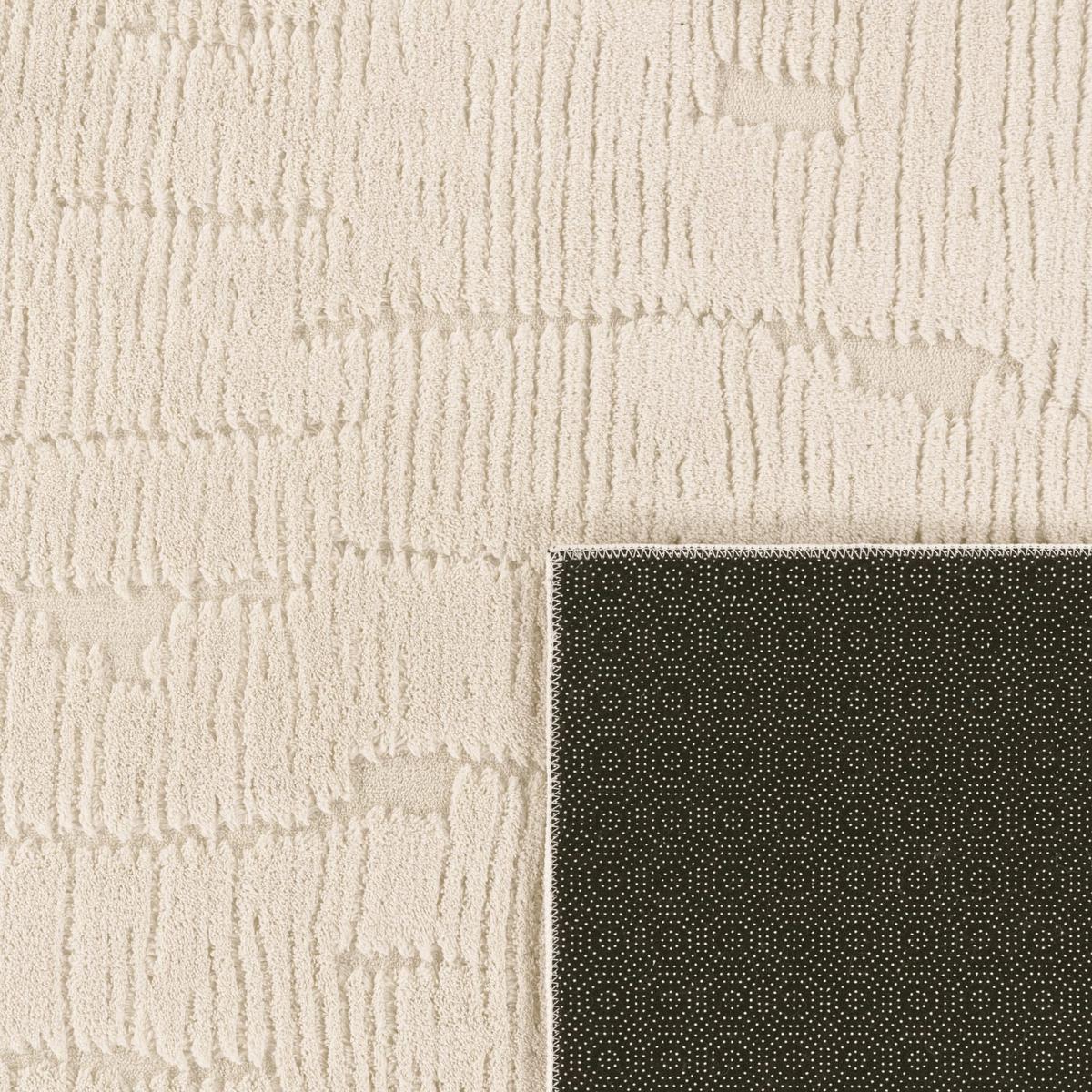 KURZFLORTEPPICH, mit Struktur, aus Polyester, Florhöhe 12 mm, Creme, 160 x 220 cm - Beige, Textil (220/160cm) - KADIMA DESIGN