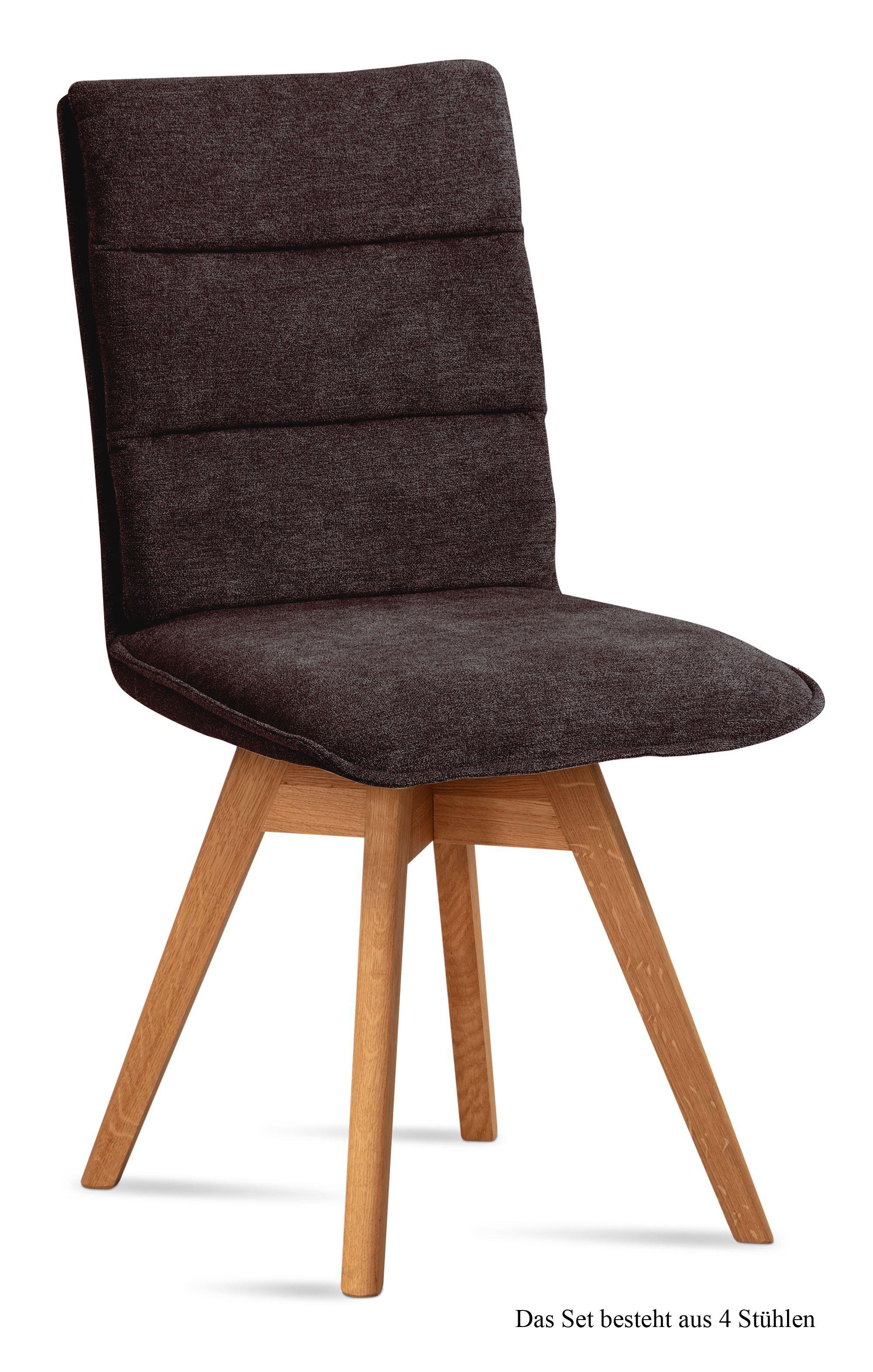 ESSZIMMERSTUHL drehbar (4er-Set) Dorle 47x92x60 Eiche geölt/Espresso - Eichefarben/Dunkelbraun, Kunststoff (60/92/47cm) - 58aufmkessel