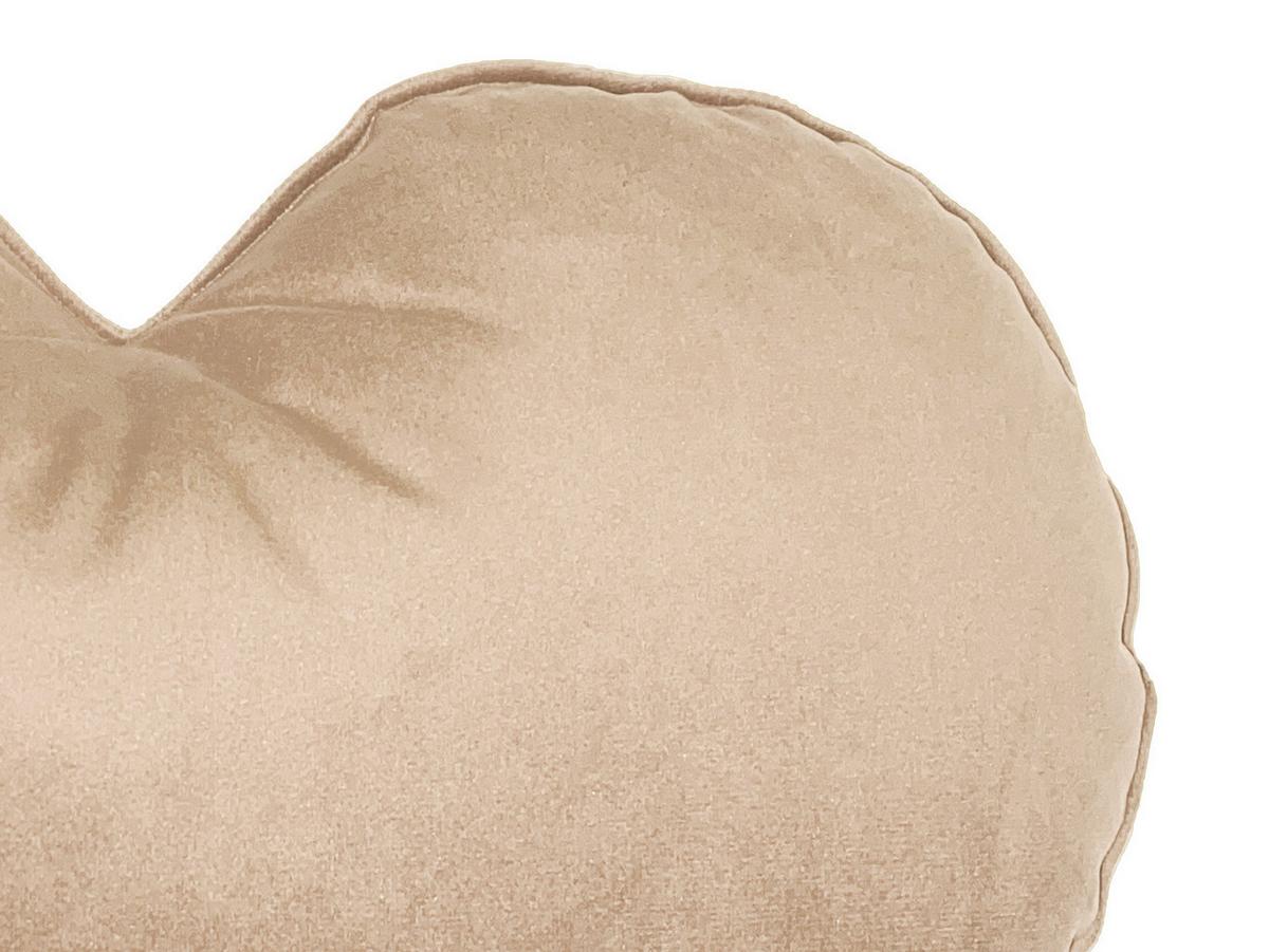 HERZKISSEN Samt&Sonders braun-beige 35x32 cm - Beige, Textil (34/32cm) - beties Heimtextil