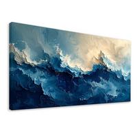 LEINWANDBILD Abstraktion 100x50cm - Blau, Textil (100/50cm) - Feeby