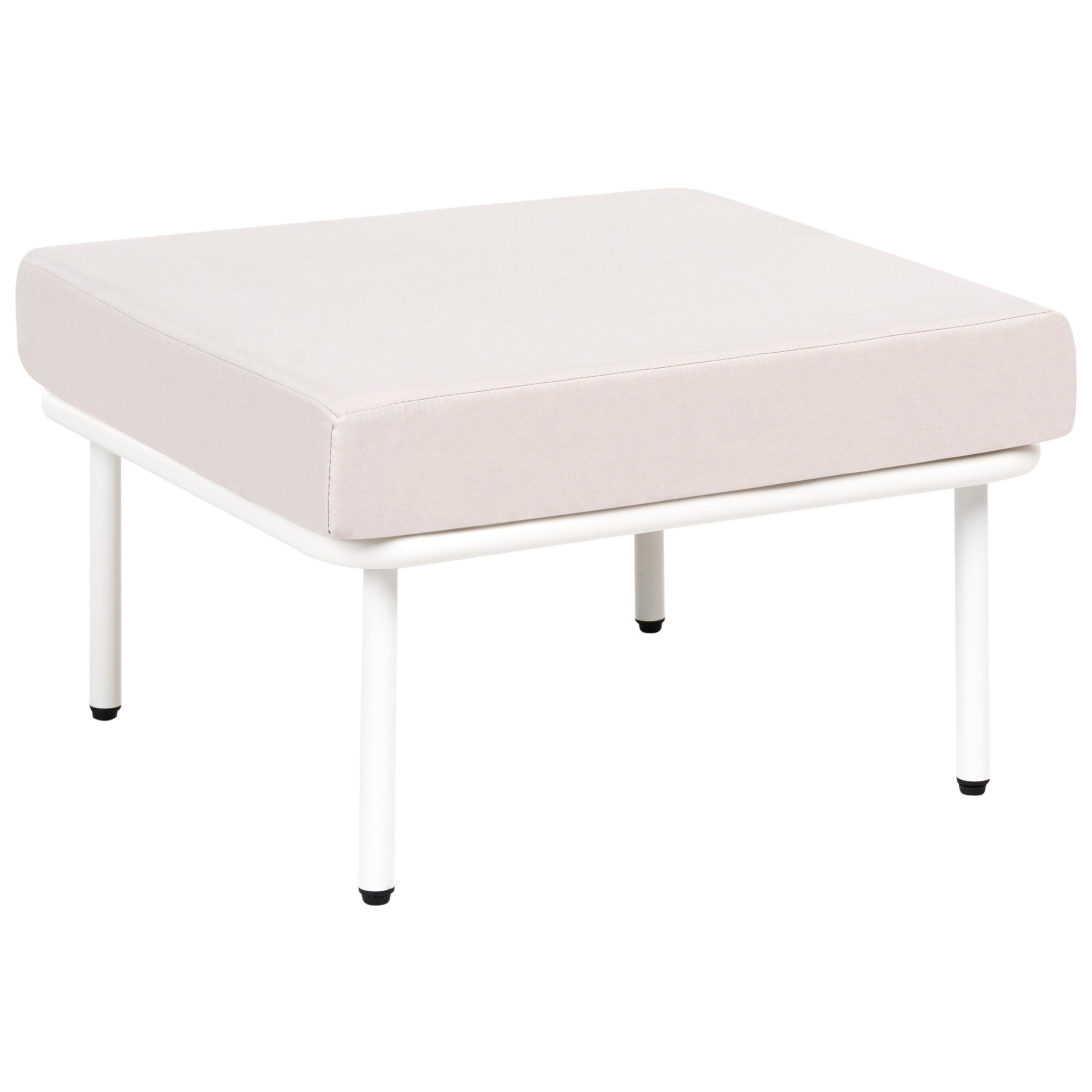 OTTOMANE Hellbeige Baucina - Beige/Weiß, Metall (61/39/61cm) - Beliani