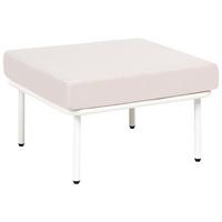 OTTOMANE Hellbeige Baucina - Beige/Weiß, Metall (61/39/61cm) - Beliani
