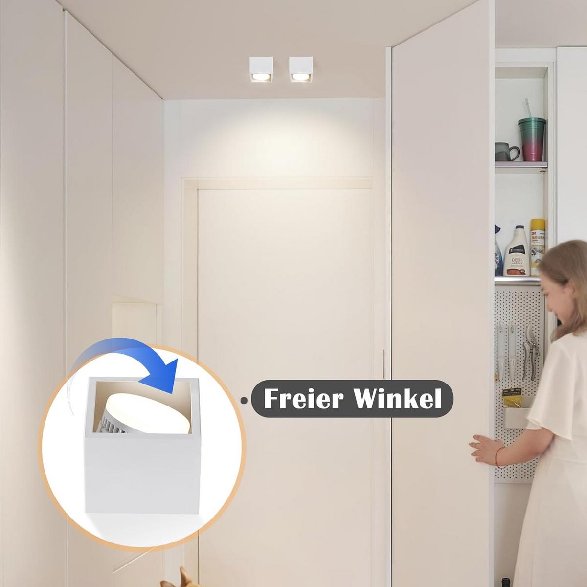 DECKENLEUCHTE Bemerkenswert 10/10/8cm - Weiß, Metall (10/10/8cm) - ZMH