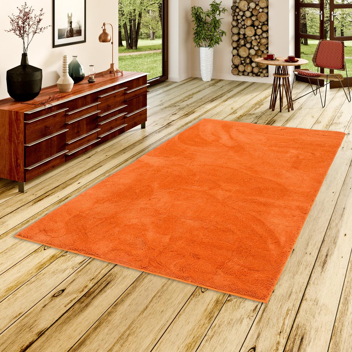 HOCHFLOR LANGFLOR SUPER SOFT TEPPICH SILKY - Orange, Textil (140/200cm) - Pergamon