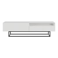 TV-SCHRANK Veldio Weiß Schwarz mit offenem Fach 175 cm - Schwarz/Weiß, Holzwerkstoff/Metall (175/46.5/31.6cm) - Selsey