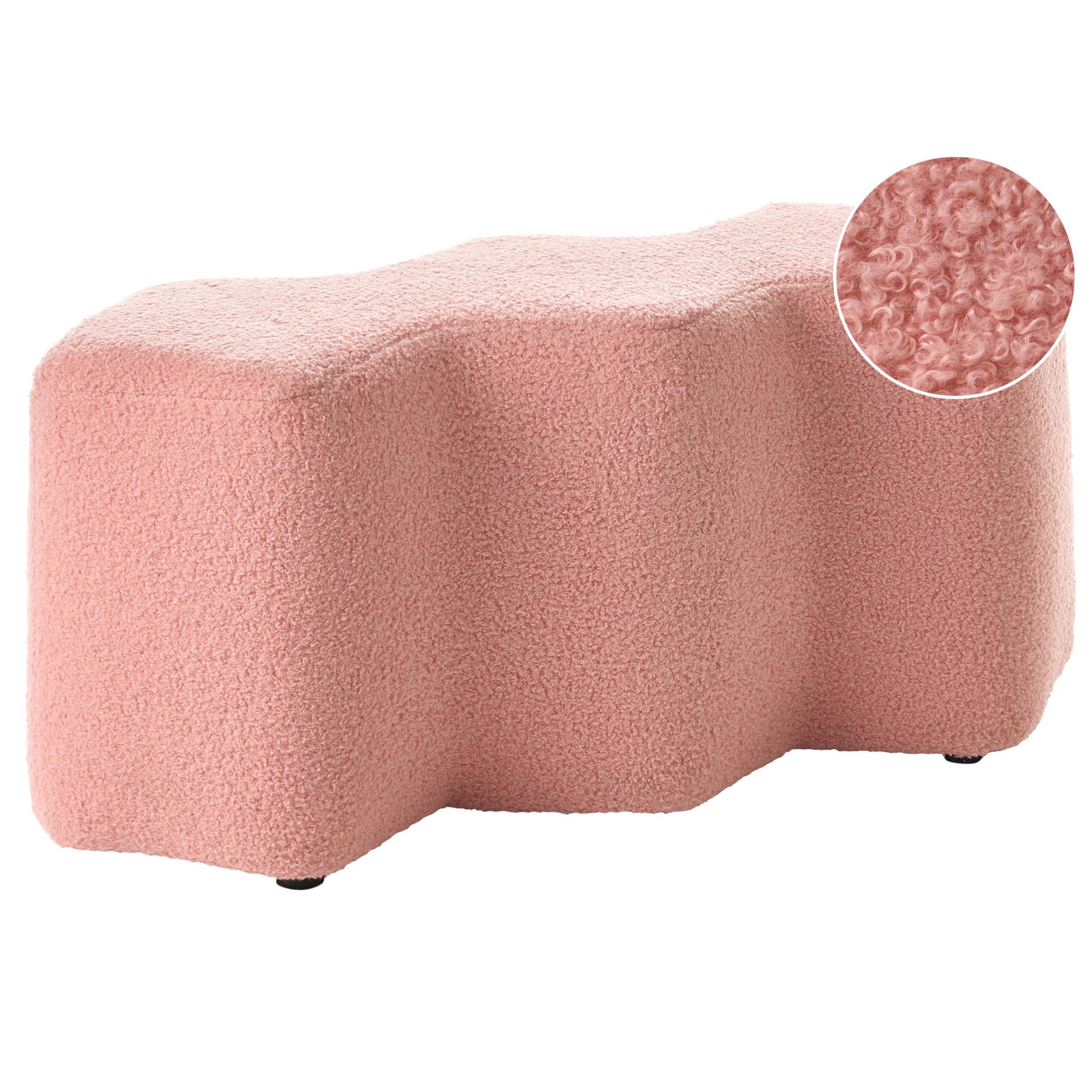 POLSTERBANK Bouclé Rosa Littleton - Pink, Textil (86/38/30cm) - Beliani