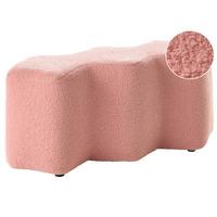 POLSTERBANK Bouclé Rosa Littleton - Pink, Textil (86/38/30cm) - Beliani
