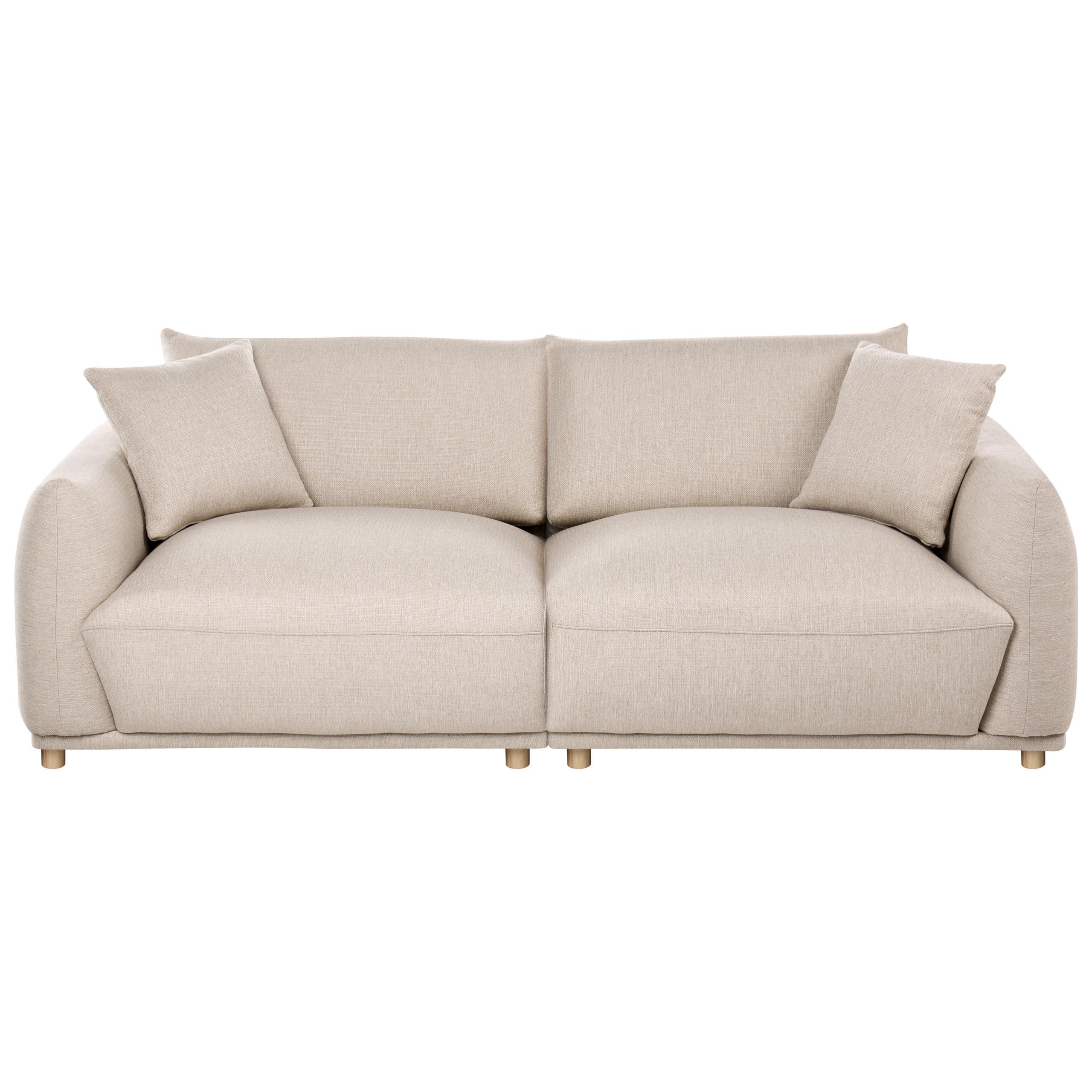 3-SITZER-SOFA Stoff Beige Jubek - Beige, Textil (214/81/104cm) - Beliani