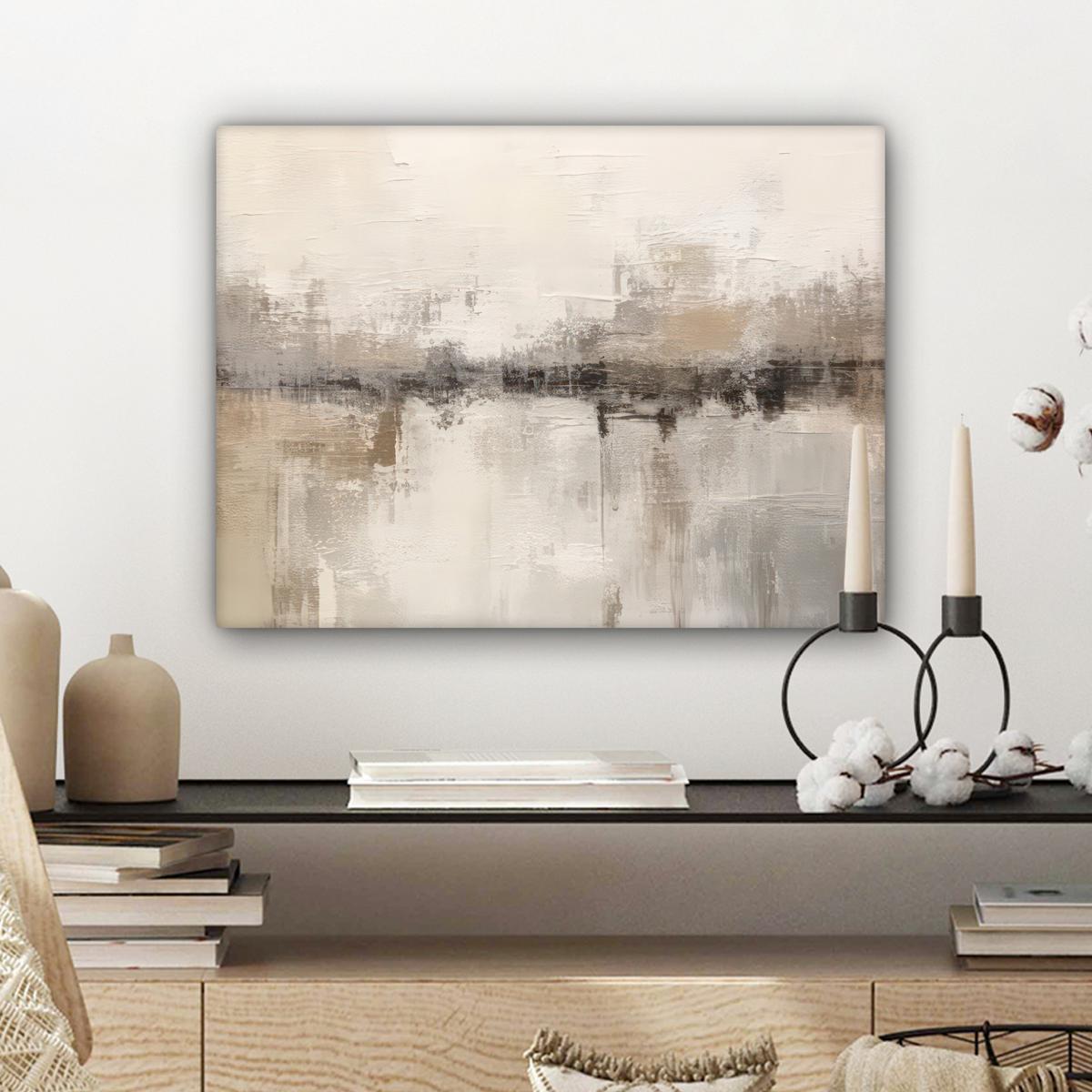 LEINWANDBILD Moderne Kunst - Abstrakt - Beige Wandbild 40x30 cm - Beige, Textil (40/30cm) - MuchoWow