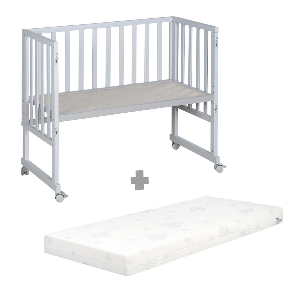 BEISTELLBETT 3in1 Set 90 x 45 cm - Taupe/Hellgrau, Holzwerkstoff (45/90cm) - Roba