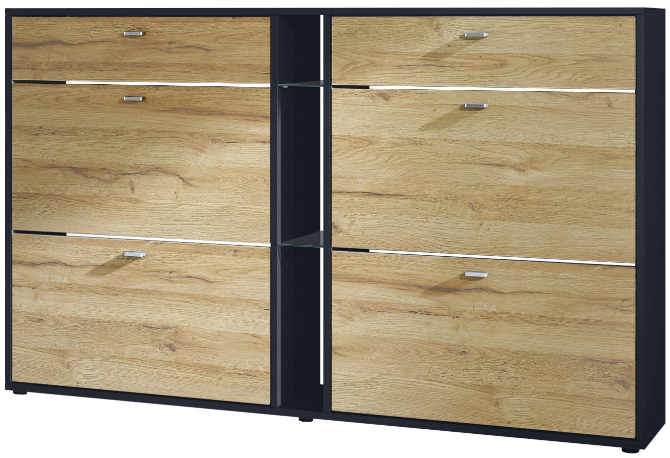 SCHUHSCHRANK Today Fronten in Eiche Natur - Eichefarben, Holzwerkstoff (155.5/95/28cm) - Vladon
