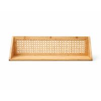 WANDREGAL aus Bambus und natürlichem Rattan 60/15/15 cm - Eschefarben, Holzwerkstoff (15/15/32cm) - Calicosy