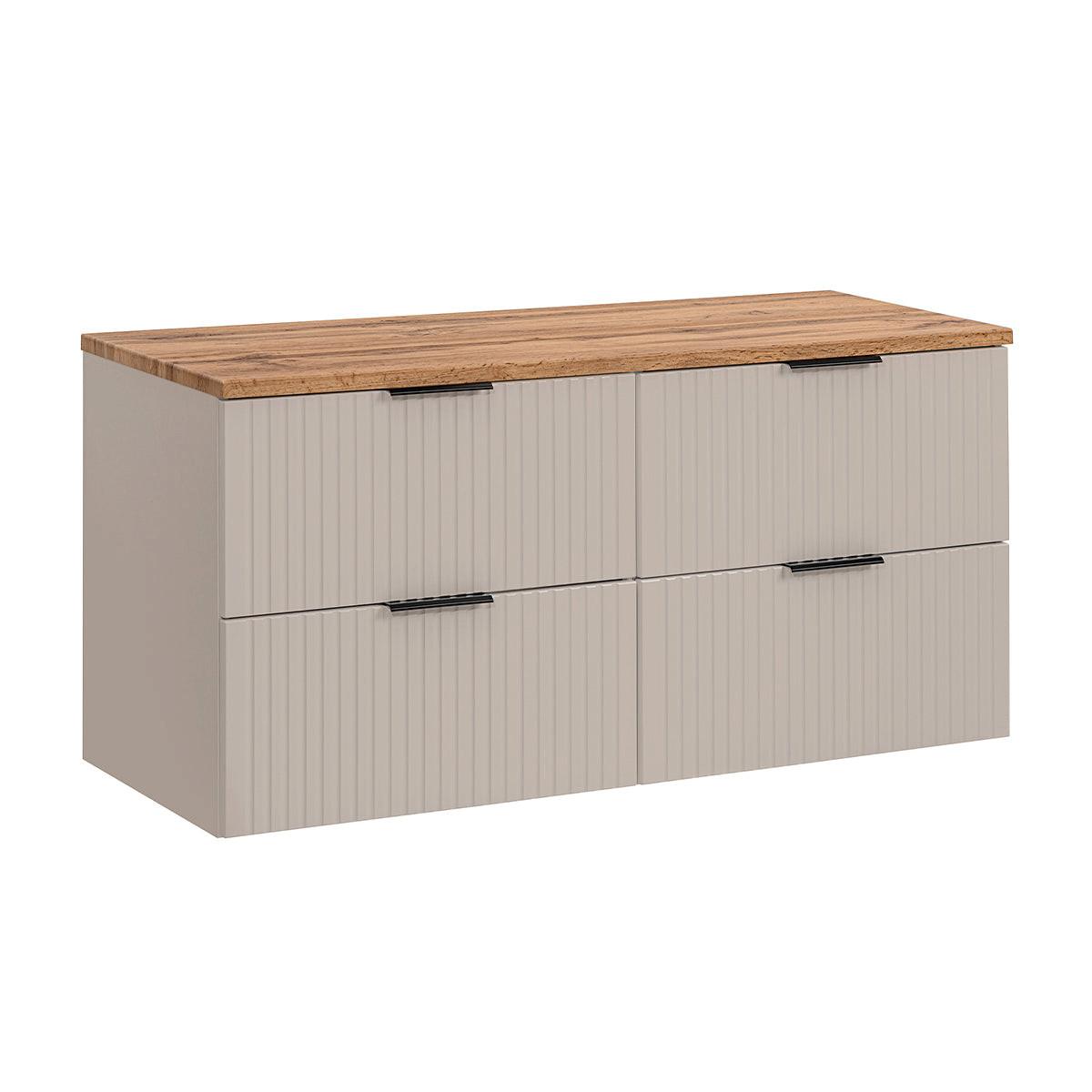 WASCHTISCHUNTERSCHRANK 120.8cm Adriel Kaschmir und Holz - Beige, Holzwerkstoff (120.8/59/46cm) - Petits-meubles