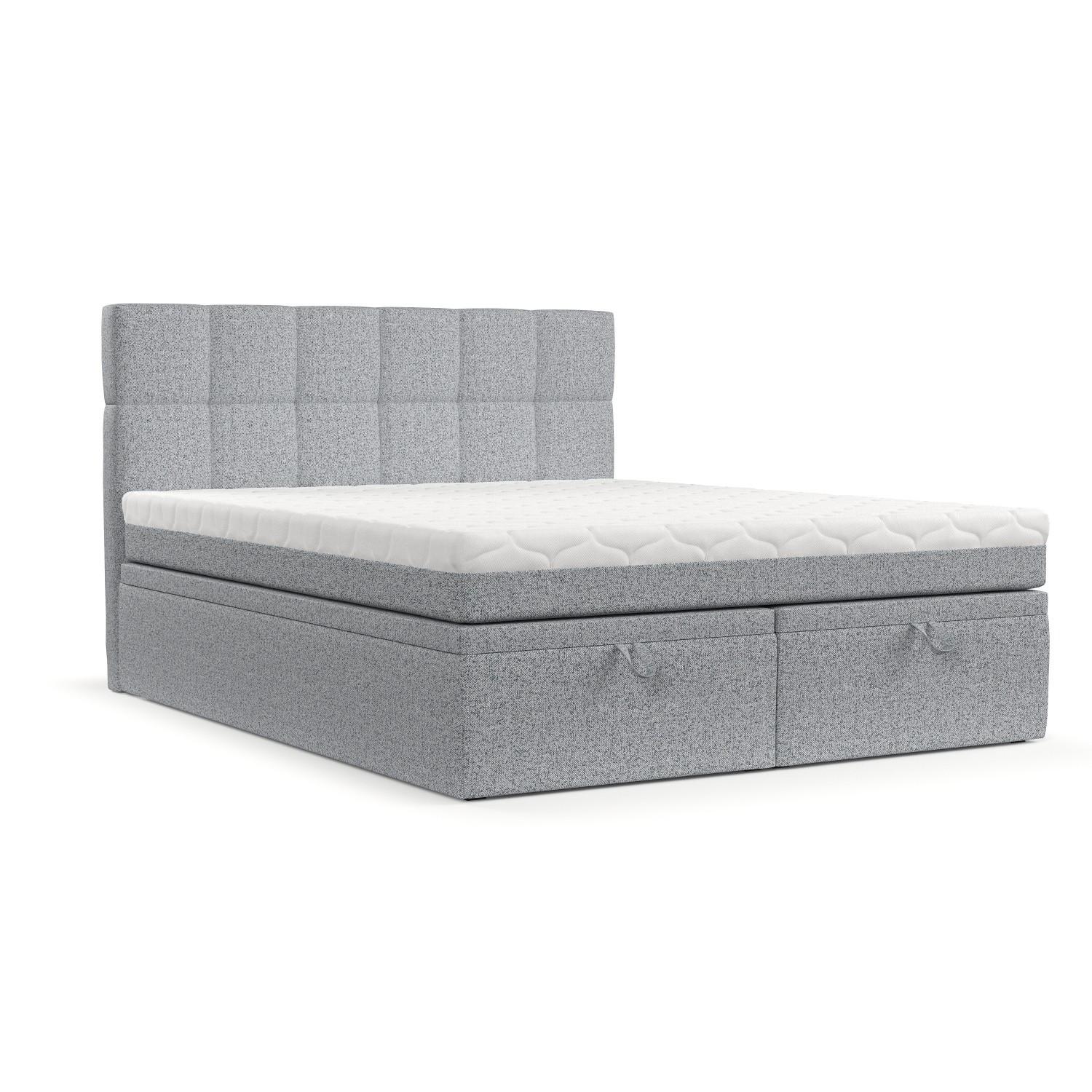 BOXBETT Elano 200/200 cm Grau im Riva Stoff - Schwarz/Grau, Holz/Holzwerkstoff (200/200cm) - AltaBeds