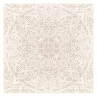 FOTOTAPETE Mandala Aquarell Muster Ornament beige 240/240 cm - Eichefarben, Papier (240/240cm) - Bilderwelten