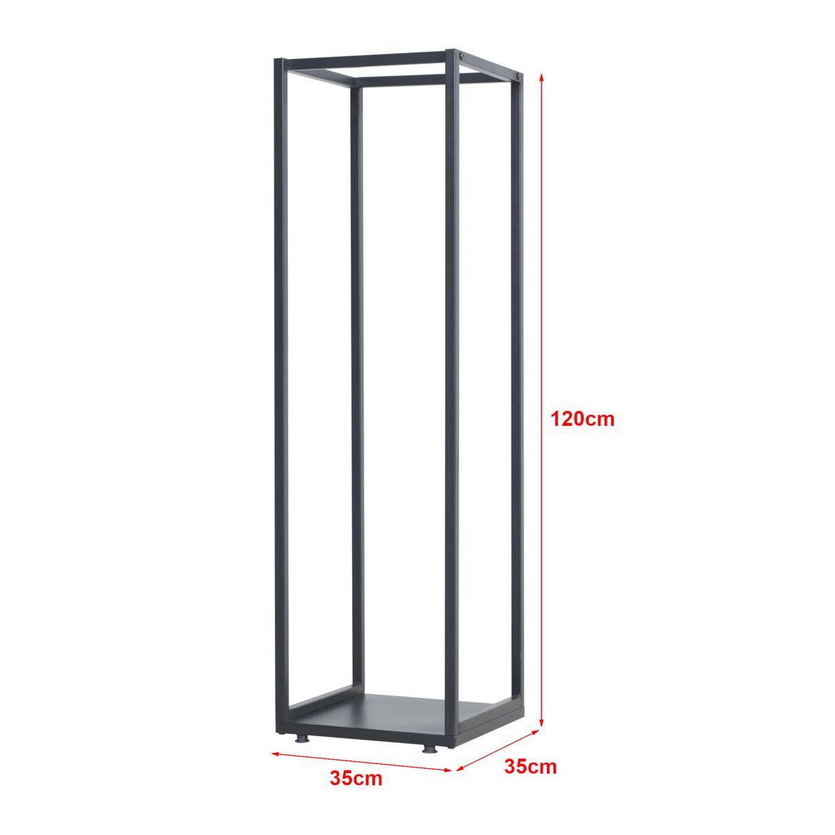 KAMINHOLZREGAL Tornved - Schwarz, Metall (35/120/35cm) - [en.casa]