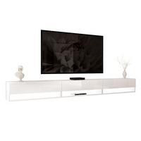 HÄNGESCHRANK TV-Möbel CALANTE 270 cm mit LED-Beleuchtung - Weiß Hochglanz, Holzwerkstoff (270/30/35cm) - Lookway