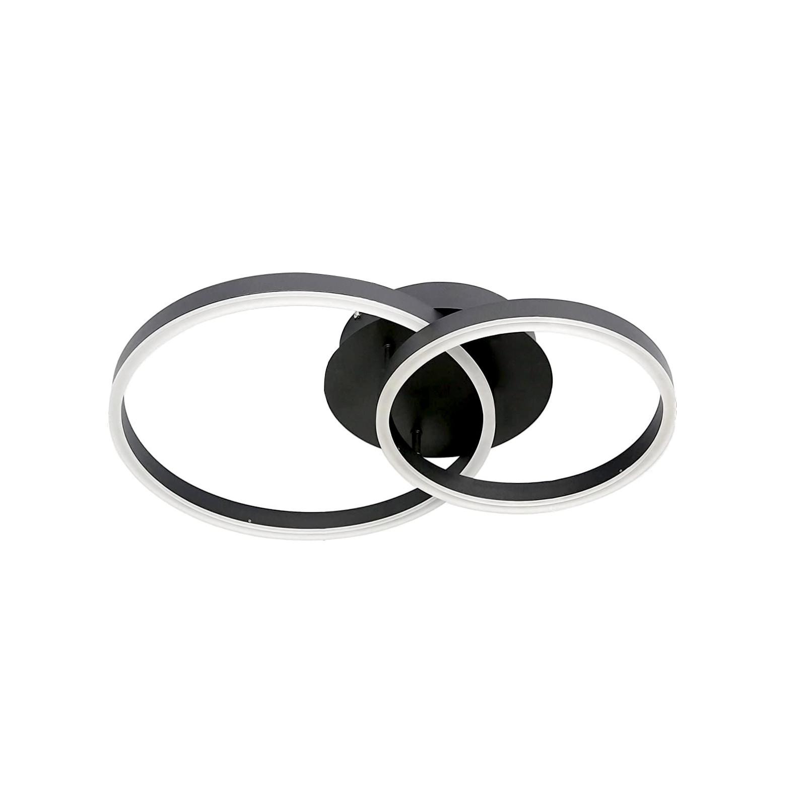 LED-DECKENLEUCHTE Puls 59/40/12 cm - Schwarz, Metall (59/40/12cm) - Nettlife