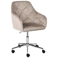 SCHREIBTISCHSTUHL Samtstoff Beige Veloria - Beige, Textil (60/85/60cm) - Beliani
