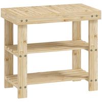 SCHUHBANK Bambus Naturholz - Naturfarben, Naturmaterialien (28/45/50cm) - HOMCOM