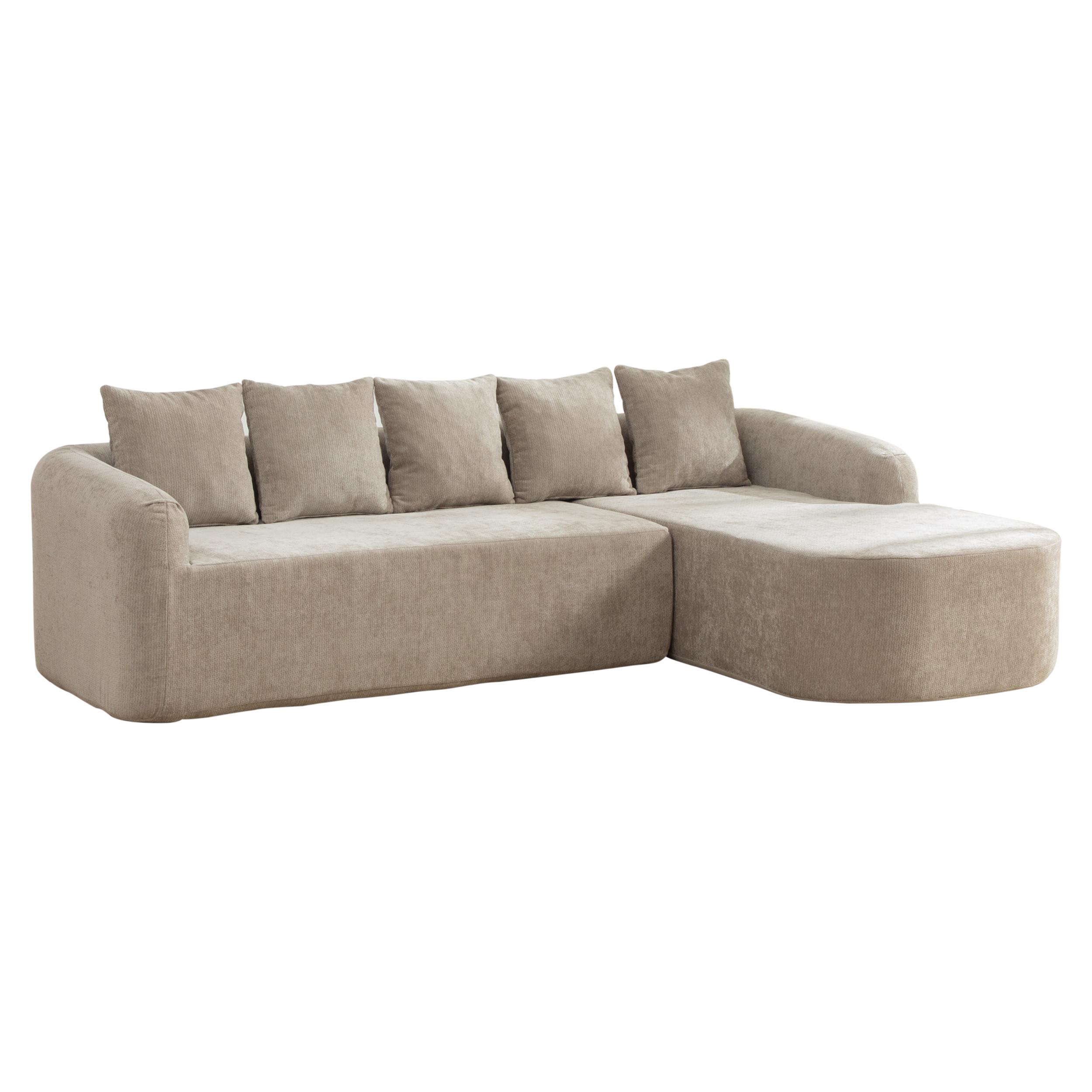 ECKSOFA 270cm L-Form Grau 3-Sitzer ohne Montage - Grau, Textil (270/172cm) - Urban Meuble