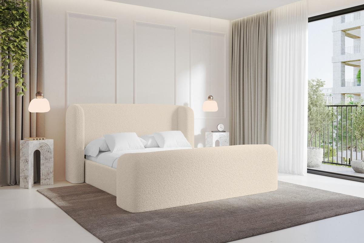 POLSTERBETT mit Bettkasten, Fußteil und Lattenrost, Bett mit Matratze H3/H4 - ESTI-Z 140x200 Dunkelbeige - Cappuccino, Holzwerkstoff/Textil (140/200cm) - ALTDECOR