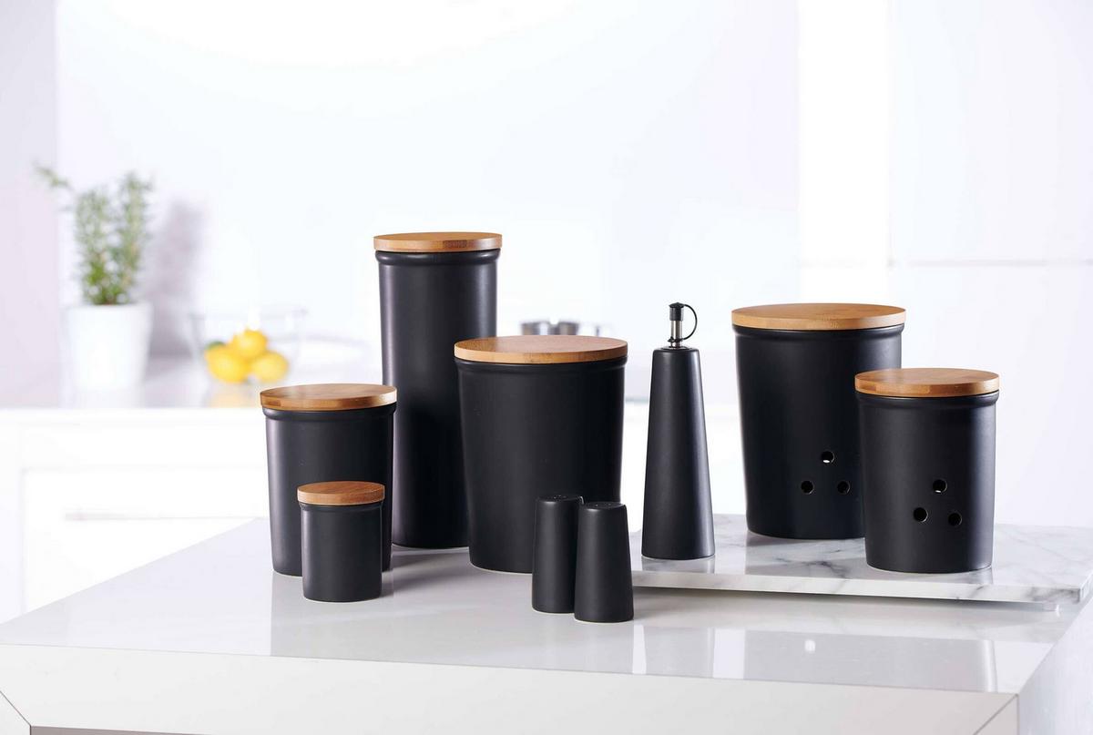 VORRATSDOSEN Jasper schwarz-braun 1,6 l 2er Set - Schwarz/Braun, Keramik (11/27/11cm) - Ritzenhoff Breker