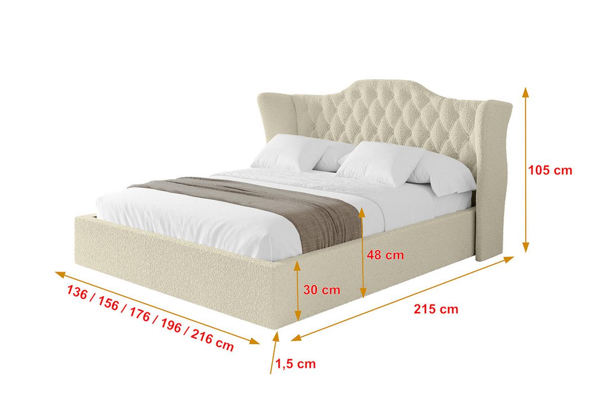 POLSTERBETT mit Bettkasten und Lattenrost, Boxbett ohne Matratze - ZORAN 140x200 Beige - Taupe, Holzwerkstoff/Textil (140/200cm) - ALTDECOR