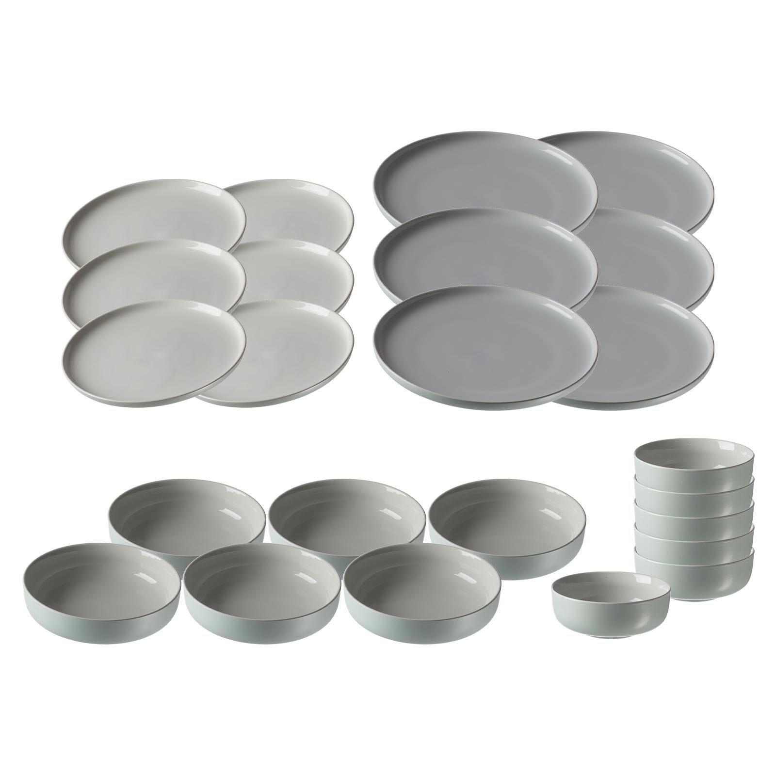 TELLER UND SCHALENSET Jasper mint 24er Set - Mintgrün, Keramik (2/2/2cm) - Ritzenhoff Breker