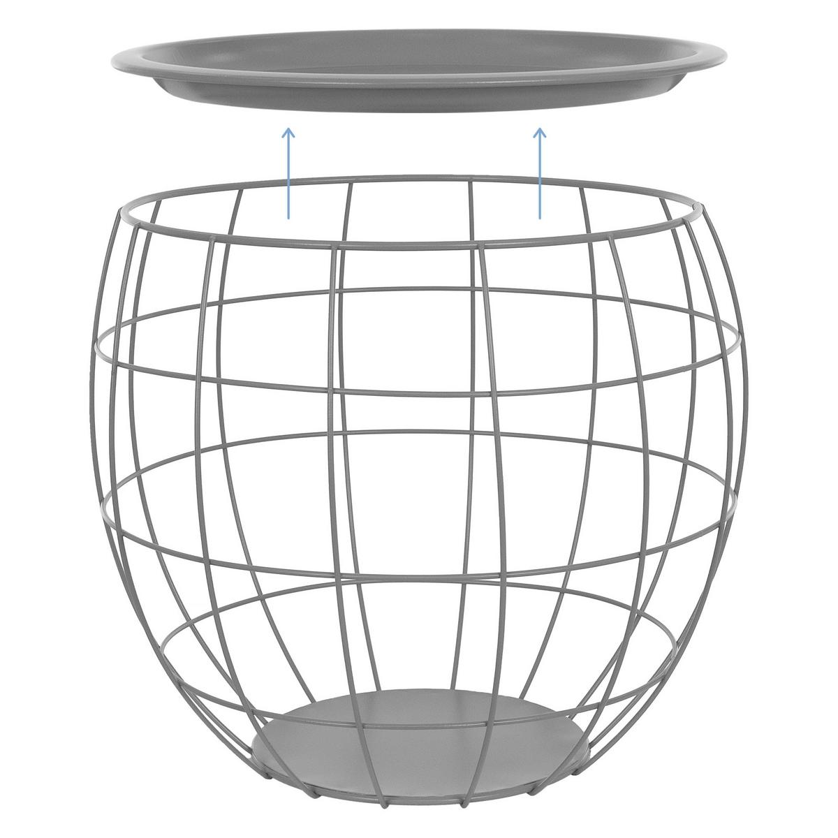 BEISTELLTISCH rund Ø31cm/Ø38cm/Ø47cm Grau aus Metall - Grau, Metall (43/43/40cm) - ML-DESIGN